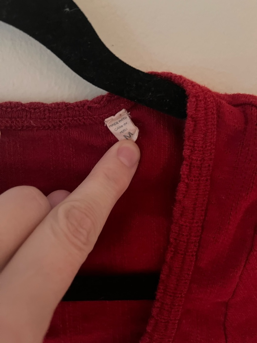 Doen Red pointelle top Medium - Picture 4 of 4